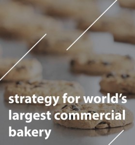 Image of Cookies with text saying strategy for world's largest commercial bakery